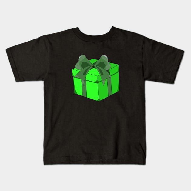 christmas present - green Kids T-Shirt by persa